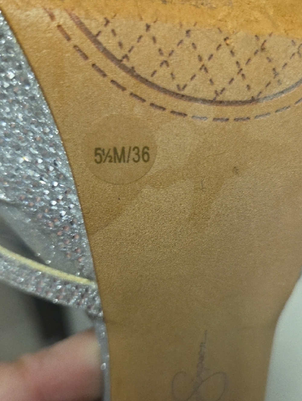 Jessica Simpson Silver Glitter Slingback Sandals - Picture 5 of 7